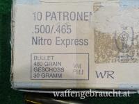 Großwildpatronen .500/.465 Nitro Express - SAMMLERPATRONEN  6 Stk