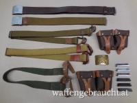 Mosin Nagant Gewehr M1891/30 und Karabiner M38 & M44 Zubehör: Trageriemen, Patronentaschen, Ladestreifen, Koppel