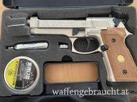 Beretta 92 FS Nickel/ Holz 4,5mm Diabolo co2
