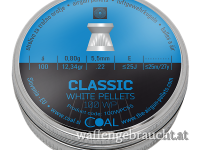 Coal Classic White Pellets Flachkopf Diabolos geriffelt Kal.5,5mm/.22 100Stk.