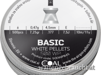 Coal Basic White Pellets Flachkopf Diabolos geriffelter Schaft Kal. 4,5 mm 500 Stk.