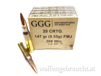 Aktion ! .308 Win GGG 147gr FMJ 600er Karton 0,83 per Schuss