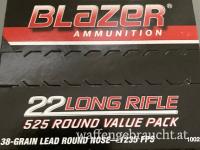 CCI Blazer .22lr Kleinkaliber Munition in der 525er Schütte im 5250 stk. Karton, 38grain Round Nose 22 long rifle kk