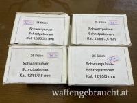 Schwarzpulver-Schrotpatronen 12/65 mit 3mm Schrot