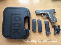 Glock 19C (Kompensator) der 4. Generation in Kal. 9x19 mit Magazinen, Griffteilen und Koffer