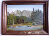 Gemälde mit Gebirgslandschaft, 54 x 41 cm