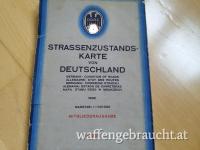Strassenkarte Straßenzustandskarte vom deutschen Automobilclub 1938