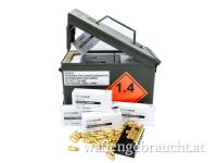 1500 Stück BLACKROUND 9x19, FMJ/Tombac, 8g/124gr in M2A1 NATO Munitionskiste 