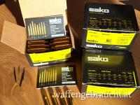 260 Hülsen gebraucht- 224x SAKO + 10x Geco .243 Win, 26x Geco .308 Win