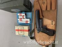 Leuchtpistole Signalpistole CZ Kal. 4, 26,5mm inkl. Holster & Riemen & Blech Munition Kiste & gesamt: 14stk. Kaliber 4 Patronen