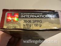 19 Stück Hornady International Superformance .30-06 Patronen mit 150 gr. GMX Geschoß