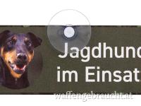 Jagdschild mit Saugnapf "Jagdhund im Einsatz - Terrier Kurzhaar"
