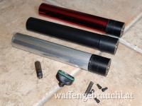 Steyr Kartuschen 3 Stück + Steyr CO2 Anschluss, Feder und Ablassschraube