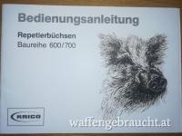 Krico 600 700 Repetierbüchse Stutzen Bedienungsanleitung Anleitung Kriegeskorte