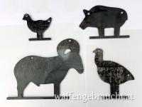 Silhouettefiguren zum Üben, Pendelziele aus Stahl für Kleinkaliber Pistole 4 Stück