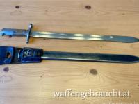 Schweizer Faschinenmesser/Sägebajonett 1914 mit Scheide und Frosch