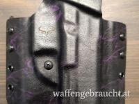 GunTac Austria OWB - Glock 17 Gen5 -zweiteilig- Gurtelschlaufen - Auqa Purple - rechts