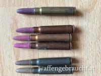 Patronen 8 x 57 mir Holzgeschoß. WK II Fertigung.