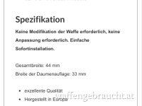 Schlittenfanghebel mit breiter Daumenauflage