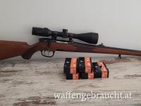 Steyr SL Stutzen. 222 GPO 4-12x50i LP orig. Schwenkmontage ca. 5 Pack. Muni. knapp 150 Schuss Jagdmatch  Schußbild auf 2cm