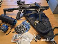 EK Archery Cobra Adder 110 lbs - NEUE Repetier Armbrust Custom Komplettset (65 Bolzen + Tactical Stock + Bipod + Red Dot)