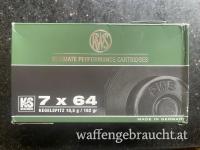 7x64 RWS Kegelspitz 10,5g / 162grs  -  17 Patronen / 3 Hülsen