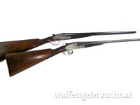 gebr. WILLIAM EVANS Ltd. of London, Doppelflinten-Paar Nr. 1 & 2 mit Holland&Holland Seitenschlösser, Doppelabzug mit Ejektor, L