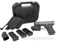 gebr. GLOCK 30S mit GLOCK GTL21 Laser-Lichtmodul mit 3 Reservemagazinen und Holster in Originalbox Zustand: Sehr gut - NPR: € 1.