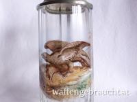 Bierkrug mit Zinndeckel, handbemalt - Steinadler mit Feldhase, 23 cm