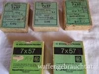 Munition RWS Teilmantel Rundkopf  7x57  9 gr.  in Original Karton zu je 10 Stk  Gesamt Preis € 125 Rarität