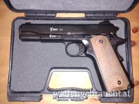 Schreck-Schuss-Pistole KUZEY 1911 Echtholz Walnuss Griffe 9mm PAK neu !