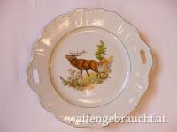 Porzellanteller, Rothirsch, 27 cm