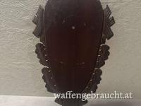 Trophäen Schild Hirsch geschnitzt