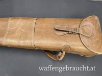 Doppeltes Flintenfutteral Schrotflinte aus Leder