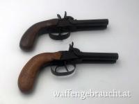 Aus Sammlungsauflösung  Unikat- ein Paar doppelläufige Perkussionspistolen (Terzerole) 