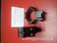 Montageringe für 11mm-Schiene Durchmesser 25,4 mm mit zweiter Schiene für Zusatzgerät