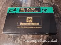 Munition RWS Teilmantel Rundkopf  7x57  9 gr.  5 Stk im Original Karton zu je 10 Stk  + 13 Stk.  € 125 Rarität