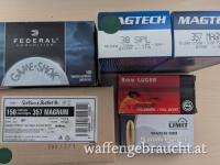 Munition .22lr, 9mm Para, .38sp., .357Mag