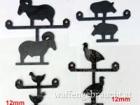 Pendelziele aus Stahl Silhouettefiguren für Kleinkalibergewehr 4 Stück