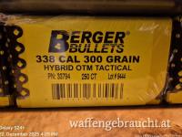 250 Stück Berger Bullets 338 Cal 300 Grain Hybrid OTM Tactical. OVP. Raum Mödling. Selbstabholung bevorzugt. Festpreis.