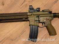 HK416 A5 GBB RAL8000 inkl. Vector Optics SCRD-48 + Gemtech Trinity CCW