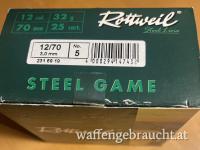 Schrotpatronen 25 Stück Rottweil Steel Line Kal 12/70 3mm 32g