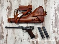 Artillerie 08 Set inkl. Anschlagbrett und Lederholster + 2 Magazine