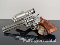 Smith & Wesson Model 617 – Kal. .22 LR, 6″, Stainless, mit Tasco Pro Point Rotpunktvisier