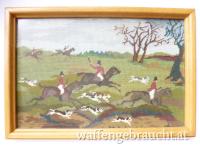 Gobelinbild mit englischer Jagdszene, 50 x 34 cm