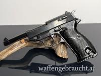 Walther P38 Pistole – Kal. 9×19, nummerngleich, Wehrabnahme, braune Bakelitgriffschalen