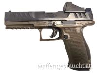 gebr. WALTHER Mod. PDP Full Size Olive mit montiertem GPO Pistol Dot im Originalkoffer mit Reservemagazin und Zubehör, Zustand: 