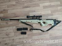 AW 338 Sniper Airsoft mit Zweibein und 4 Magazine