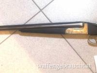 Ältere, sehr gut erhaltene, sehr günstige spanische Querflinte Kal. 16/70 spiegelblanke Läufe, vergoldet