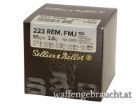 Sellier & Bellot Büchsenmunition .223 Rem 3,6g Full Metal Jacket Schüttpackung mit 100 Stück